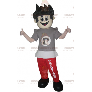 Teenagedreng BIGGYMONKEY™ maskotkostume i joggers og T-shirt -