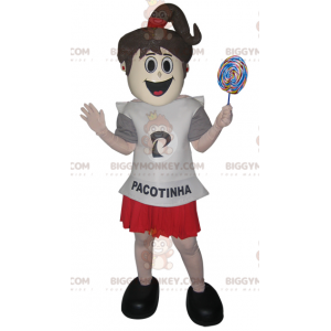 BIGGYMONKEY™-mascottekostuum voor tienermeisjes in rok en