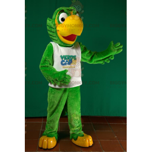 BIGGYMONKEY™ Costume da mascotte grande pappagallo verde e