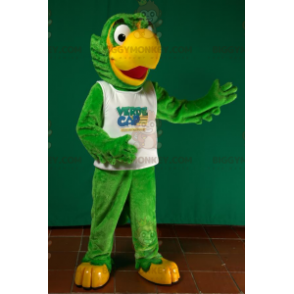 BIGGYMONKEY™ Costume da mascotte grande pappagallo verde e