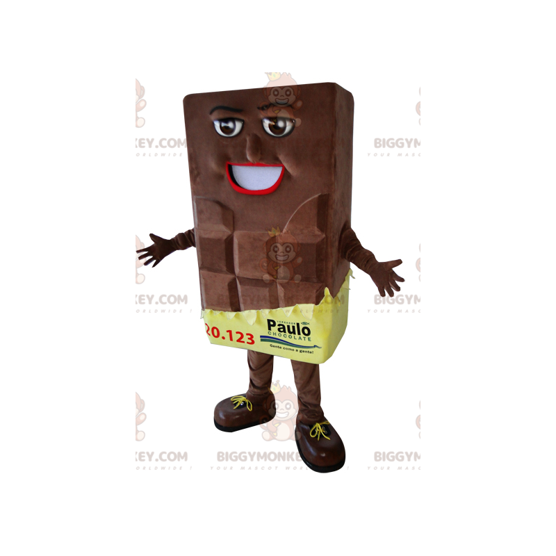 Costume de mascotte BIGGYMONKEY™ de barre de chocolat géante -