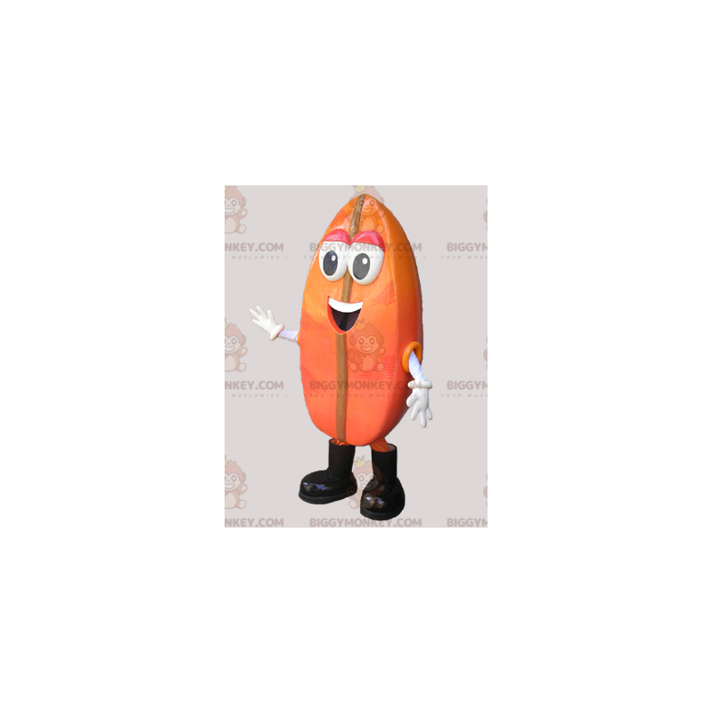 Fève de cacao ou de café orange. Costume de mascotte