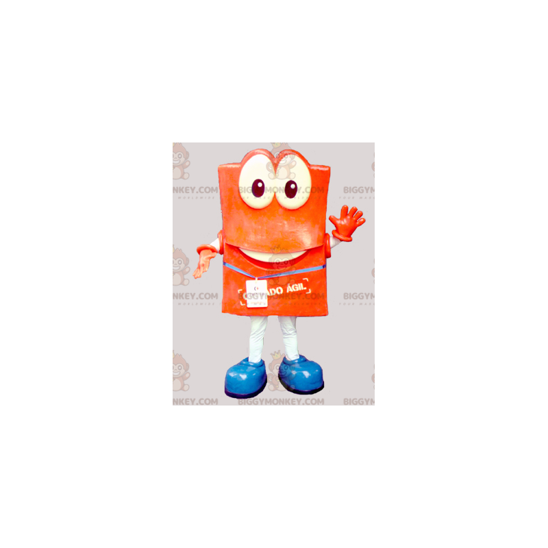 Big Eyes Orange Man BIGGYMONKEY™ Mascot Costume –