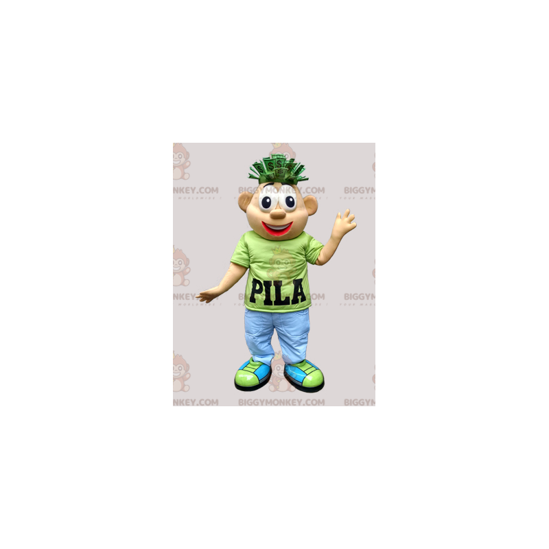 BIGGYMONKEY™ mascottekostuum van kleurrijk geklede man met
