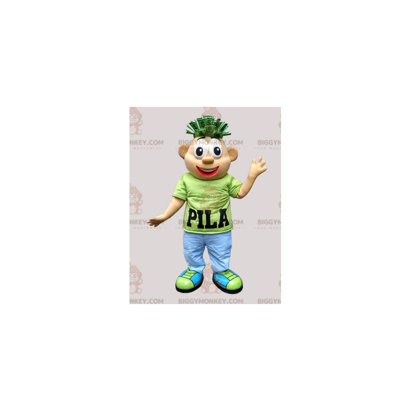 Costume de mascotte BIGGYMONKEY™ de bonhomme en tenue coloré