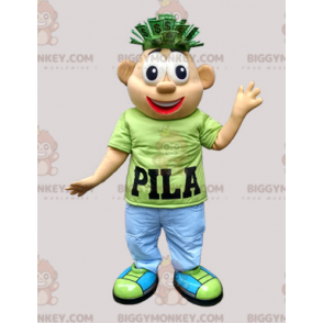 Costume de mascotte BIGGYMONKEY™ de bonhomme en tenue coloré