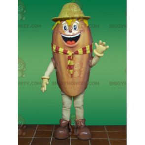 BIGGYMONKEY™ lächelndes Schneemann-Maskottchen-Kostüm mit Mütze