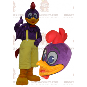 Costume mascotte BIGGYMONKEY™ Anatra gigante viola e gialla -