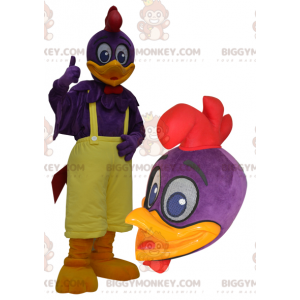 Purple and Yellow Giant Duck BIGGYMONKEY™ Mascot Costume –