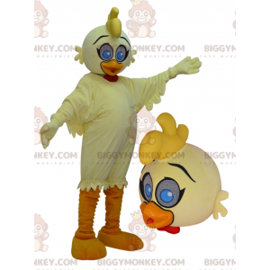 Costume de mascotte BIGGYMONKEY™ de canard géant jaune et