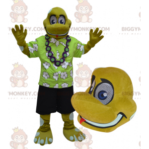 Costume de mascotte BIGGYMONKEY™ de tortue de reptile jaune en