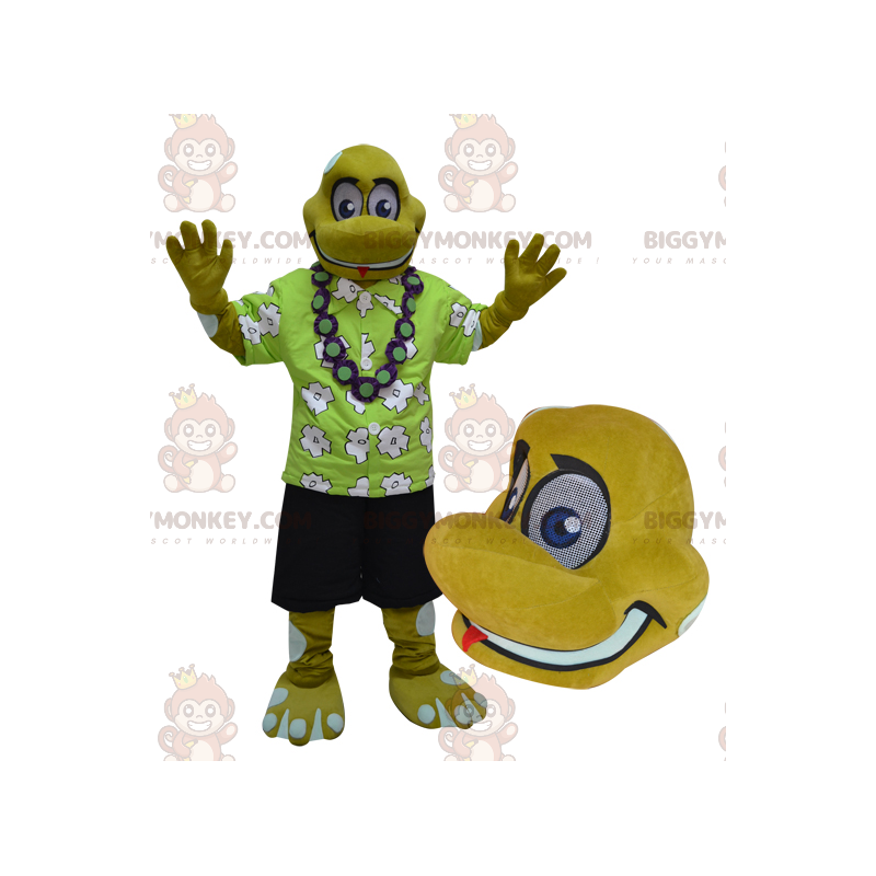 Disfraz de mascota BIGGYMONKEY™ Tortuga reptil amarilla con
