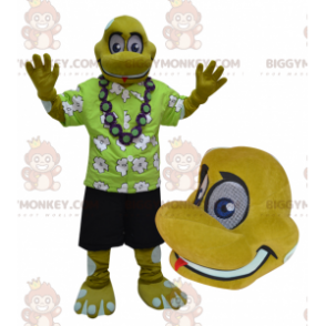 BIGGYMONKEY™ Maskottchen-Kostüm Gelbe Reptil-Schildkröte im