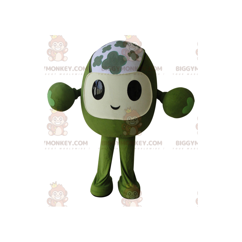 BIGGYMONKEY™ Costume da mascotte All Green Flowery Funny Man -