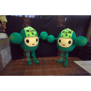 2 mascote do BIGGYMONKEY™ de homens verdes engraçados –