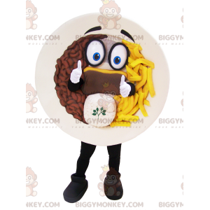 Traje de mascote BIGGYMONKEY™ para prato de batatas fritas –