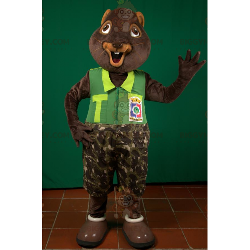 Bruine bever Groundhog Squirrel BIGGYMONKEY™ mascottekostuum -