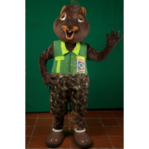 Costume mascotte BIGGYMONKEY™ da scoiattolo marmotta castoro