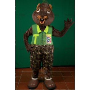 Traje de mascote BIGGYMONKEY™ de esquilo marmota Castor