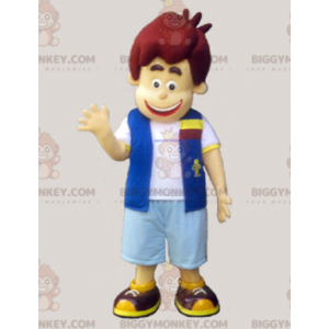 Boy's BIGGYMONKEY™ Mascot Costume Dressed in Vest and Shorts –