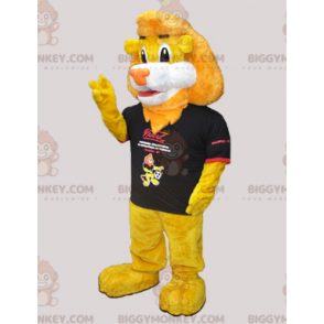 BIGGYMONKEY™ Big Soft Yellow Lion Mascot Costume With Tee –