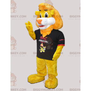 BIGGYMONKEY™ Grote zachte gele leeuw mascottekostuum met