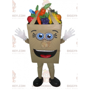 Frugt- og grøntsagsfyldt papirpose BIGGYMONKEY™ maskotkostume -