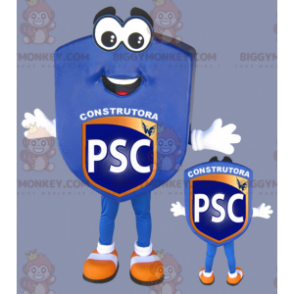 Costume de mascotte BIGGYMONKEY™ de blason bleu de club sportif