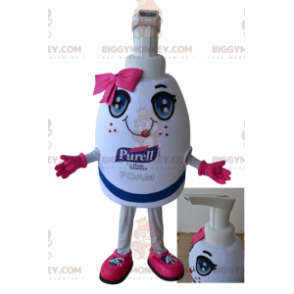 White and Pink Giant Soap Bottle BIGGYMONKEY™ Mascot Costume –