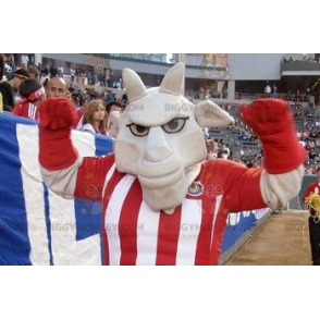 BIGGYMONKEY™ Maskotdräkt Grå buffel i sportkläder - BiggyMonkey