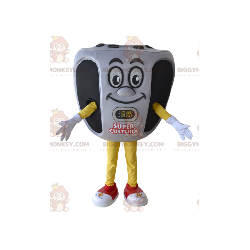 Costume mascotte BIGGYMONKEY™ Radio Player musicale grigio e