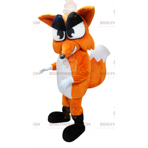 BIGGYMONKEY™ Mascottekostuum Oranje en witte reuzenvos met