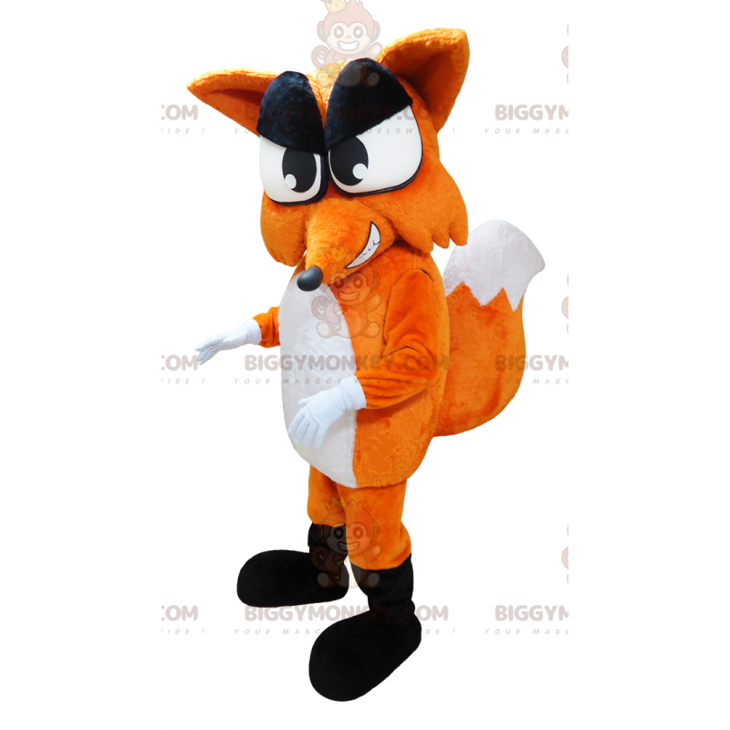 BIGGYMONKEY™ Mascottekostuum Oranje en witte reuzenvos met