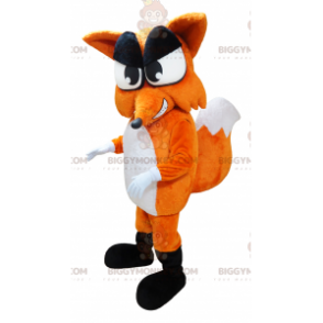 BIGGYMONKEY™ μασκότ στολή πορτοκαλί και λευκή γιγάντια αλεπού