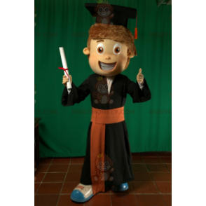 Costume de mascotte BIGGYMONKEY™ de jeune diplômé avec sa toque