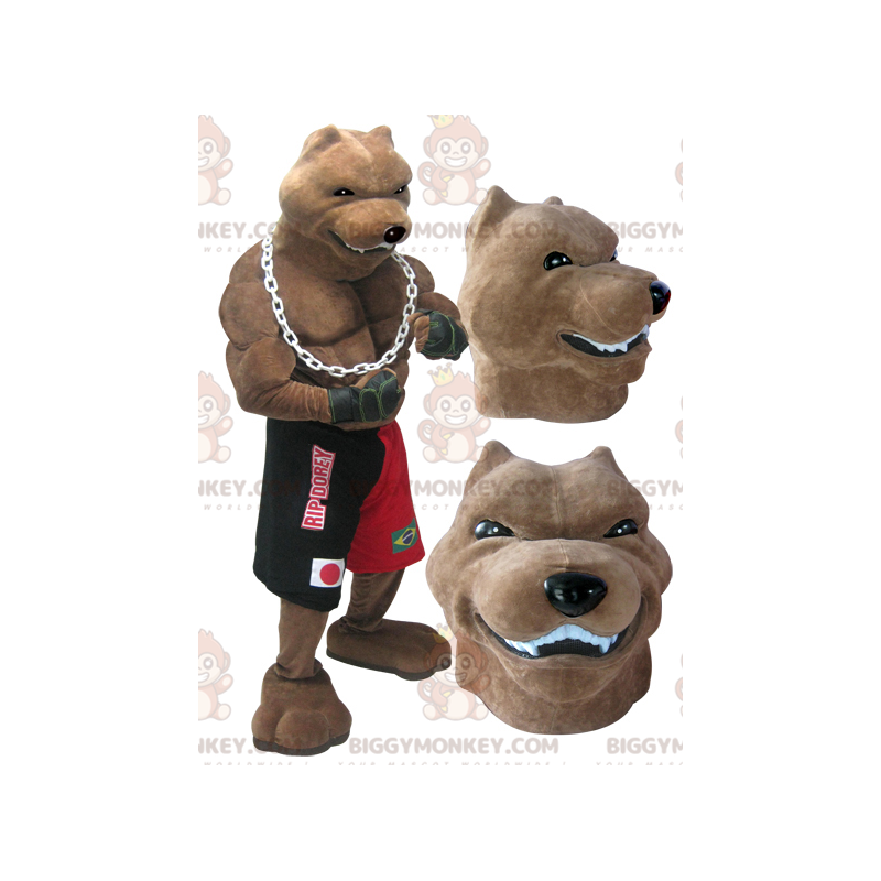 Kostým maskota BIGGYMONKEY™ Obr, svalnatý pes s rodokmenem v