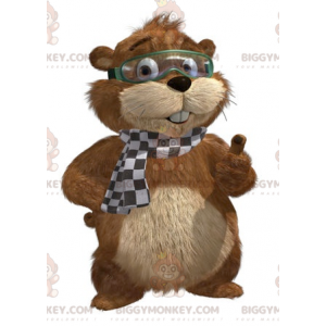 Costume de mascotte BIGGYMONKEY™ de marmotte marron et beige