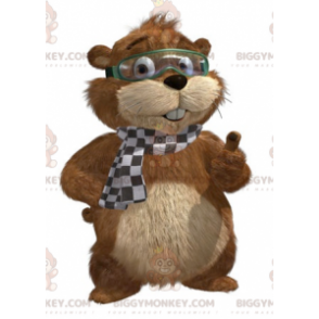 Brown and Beige Groundhog BIGGYMONKEY™ Mascot Costume with Mask