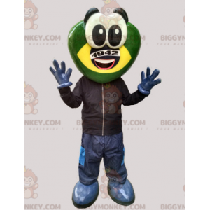 Costume mascotte BIGGYMONKEY™ Rana futuristica Creatura verde e