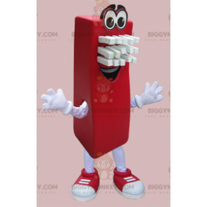 Disfraz de mascota BIGGYMONKEY™ con cepillo rectangular rojo y