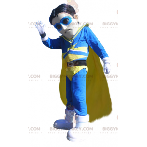 BIGGYMONKEY™ Mascot Costume Superhelte Vigilante blå og gul