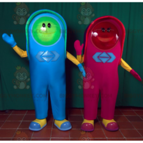 2 mascotes do BIGGYMONKEY™ uma luz vermelha e uma luz verde –