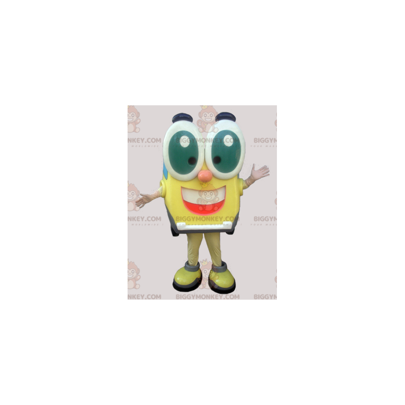 BIGGYMONKEY™ Funny Square Guy Big Eyes maskottiasu -