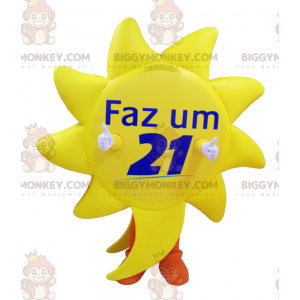 Gelbe Riesensonne BIGGYMONKEY™ Maskottchen-Kostüm mit