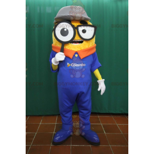 BIGGYMONKEY™ Sneeuwman detective-mascottekostuum met