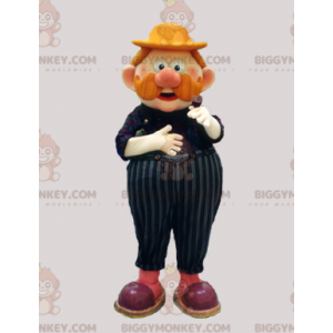 BIGGYMONKEY™ maskotdräkt av Ginger Man med mustasch och stor