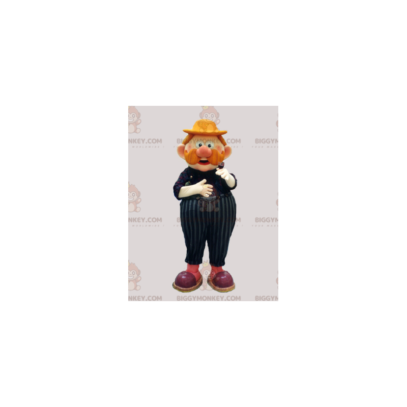 BIGGYMONKEY™ Costume da mascotte di Ginger Man con baffi e