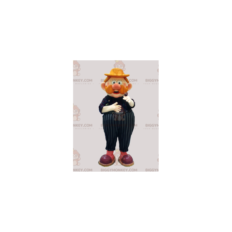 BIGGYMONKEY™ Mascottekostuum van Ginger Man met snor en dikke