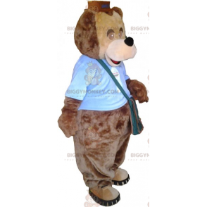 BIGGYMONKEY™ Disfraz de mascota de oso de peluche marrón grande