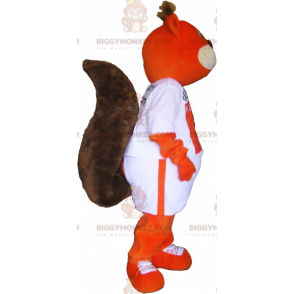 Orange Fox BIGGYMONKEY™ Maskottchen-Kostüm mit T-Shirt -